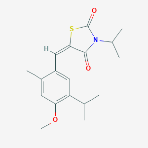 (5E)-5-[4-methoxy-2-methyl-5-(propan-2-yl)benzylidene]-3-(propan-2-yl)-1,3-thiazolidine-2,4-dione