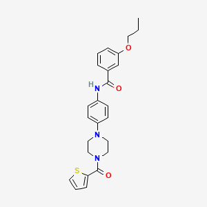 molecular formula C25H27N3O3S B4243648 3-propoxy-N-{4-[4-(2-thienylcarbonyl)-1-piperazinyl]phenyl}benzamide 