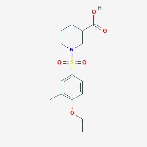 molecular formula C15H21NO5S B4243690 1-[(4-Ethoxy-3-methylphenyl)sulfonyl]piperidine-3-carboxylic acid 