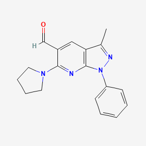 molecular formula C18H18N4O B4243694 3-methyl-1-phenyl-6-(1-pyrrolidinyl)-1H-pyrazolo[3,4-b]pyridine-5-carbaldehyde 