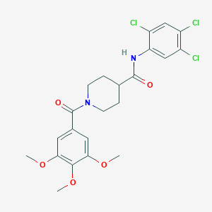 molecular formula C22H23Cl3N2O5 B424370 N-(2,4,5-trichlorophenyl)-1-(3,4,5-trimethoxybenzoyl)piperidine-4-carboxamide 
