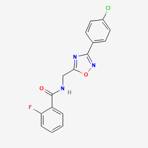 molecular formula C16H11ClFN3O2 B4243703 N-{[3-(4-chlorophenyl)-1,2,4-oxadiazol-5-yl]methyl}-2-fluorobenzamide 