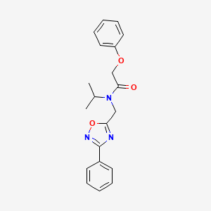 molecular formula C20H21N3O3 B4243730 2-phenoxy-N-[(3-phenyl-1,2,4-oxadiazol-5-yl)methyl]-N-(propan-2-yl)acetamide 