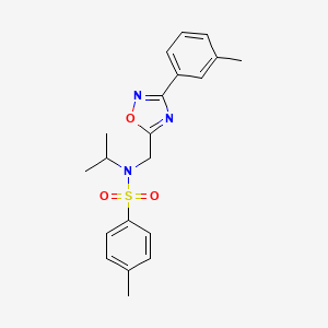 molecular formula C20H23N3O3S B4243748 4-METHYL-N-{[3-(3-METHYLPHENYL)-1,2,4-OXADIAZOL-5-YL]METHYL}-N-(PROPAN-2-YL)BENZENE-1-SULFONAMIDE 