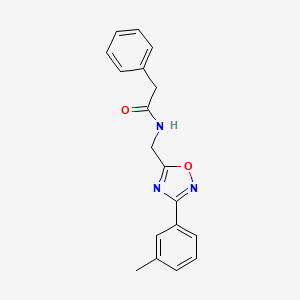 molecular formula C18H17N3O2 B4243769 N-{[3-(3-methylphenyl)-1,2,4-oxadiazol-5-yl]methyl}-2-phenylacetamide 