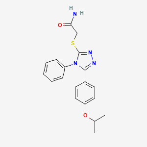 molecular formula C19H20N4O2S B4243776 2-[[4-Phenyl-5-(4-propan-2-yloxyphenyl)-1,2,4-triazol-3-yl]sulfanyl]acetamide 