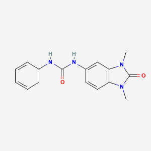 molecular formula C16H16N4O2 B4243778 N-(1,3-dimethyl-2-oxo-2,3-dihydro-1H-benzimidazol-5-yl)-N'-phenylurea 