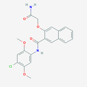 molecular formula C21H19ClN2O5 B424378 3-(2-amino-2-oxoethoxy)-N-(4-chloro-2,5-dimethoxyphenyl)-2-naphthamide 