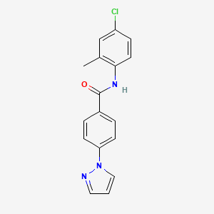 molecular formula C17H14ClN3O B4243815 N-(4-chloro-2-methylphenyl)-4-(1H-pyrazol-1-yl)benzamide 