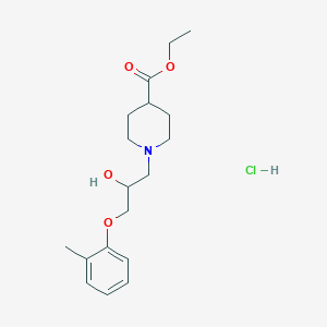 molecular formula C18H28ClNO4 B4243825 ethyl 1-[2-hydroxy-3-(2-methylphenoxy)propyl]-4-piperidinecarboxylate hydrochloride 