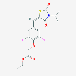 Ethyl {2,6-diiodo-4-[(3-isopropyl-2,4-dioxo-1,3-thiazolidin-5-ylidene)methyl]phenoxy}acetate