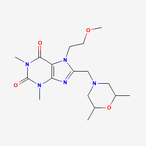 8-[(2,6-dimethylmorpholin-4-yl)methyl]-7-(2-methoxyethyl)-1,3-dimethyl-3,7-dihydro-1H-purine-2,6-dione