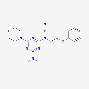 [4-(Dimethylamino)-6-morpholin-4-yl-1,3,5-triazin-2-yl]-(2-phenoxyethyl)cyanamide