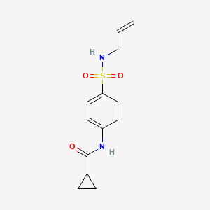 molecular formula C13H16N2O3S B4243940 N-{4-[(allylamino)sulfonyl]phenyl}cyclopropanecarboxamide 