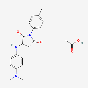 molecular formula C21H25N3O4 B4243948 Acetic acid;3-[4-(dimethylamino)anilino]-1-(4-methylphenyl)pyrrolidine-2,5-dione 