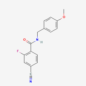 molecular formula C16H13FN2O2 B4243958 4-cyano-2-fluoro-N-[(4-methoxyphenyl)methyl]benzamide 