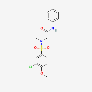 molecular formula C17H19ClN2O4S B4243965 N~2~-[(3-chloro-4-ethoxyphenyl)sulfonyl]-N~2~-methyl-N-phenylglycinamide 