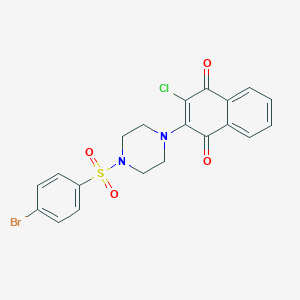 molecular formula C20H16BrClN2O4S B424397 2-{4-[(4-Bromophenyl)sulfonyl]-1-piperazinyl}-3-chloronaphthoquinone 