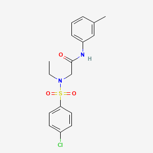 molecular formula C17H19ClN2O3S B4243985 N~2~-[(4-chlorophenyl)sulfonyl]-N~2~-ethyl-N-(3-methylphenyl)glycinamide 