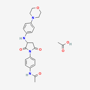 molecular formula C24H28N4O6 B4243992 acetic acid;N-[4-[3-(4-morpholin-4-ylanilino)-2,5-dioxopyrrolidin-1-yl]phenyl]acetamide 