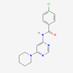 4-chloro-N-[6-(1-piperidinyl)-4-pyrimidinyl]benzamide