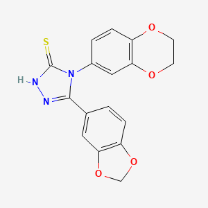 molecular formula C17H13N3O4S B4244015 5-(1,3-BENZODIOXOL-5-YL)-4-(2,3-DIHYDRO-1,4-BENZODIOXIN-6-YL)-4H-1,2,4-TRIAZOL-3-YLHYDROSULFIDE 