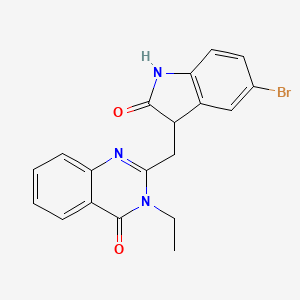 molecular formula C19H16BrN3O2 B4244017 2-[(5-Bromo-2-oxo-2,3-dihydro-1H-indol-3-YL)methyl]-3-ethyl-3,4-dihydroquinazolin-4-one 