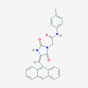 molecular formula C27H21N3O3 B424404 2-[4-(9-anthrylmethylene)-2,5-dioxoimidazolidin-1-yl]-N-(4-methylphenyl)acetamide 