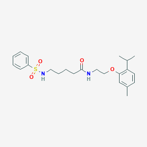 molecular formula C23H32N2O4S B424405 N-[2-(2-isopropyl-5-methylphenoxy)ethyl]-5-[(phenylsulfonyl)amino]pentanamide 