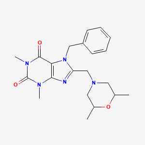 7-benzyl-8-[(2,6-dimethylmorpholin-4-yl)methyl]-1,3-dimethyl-3,7-dihydro-1H-purine-2,6-dione