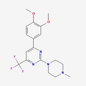 4-(3,4-Dimethoxyphenyl)-2-(4-methylpiperazin-1-yl)-6-(trifluoromethyl)pyrimidine