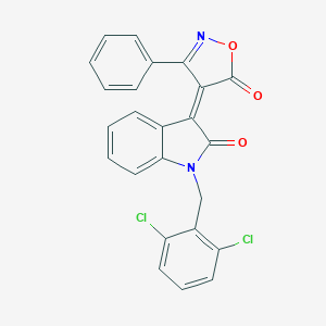 molecular formula C24H14Cl2N2O3 B424411 1-(2,6-dichlorobenzyl)-3-(5-oxo-3-phenyl-4(5H)-isoxazolylidene)-1,3-dihydro-2H-indol-2-one 
