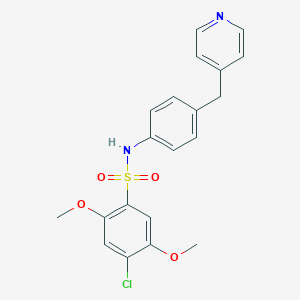 molecular formula C20H19ClN2O4S B424412 4-chloro-2,5-dimethoxy-N-[4-(4-pyridinylmethyl)phenyl]benzenesulfonamide 