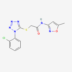 molecular formula C13H11ClN6O2S B4244132 2-{[1-(2-chlorophenyl)-1H-tetrazol-5-yl]thio}-N-(5-methyl-3-isoxazolyl)acetamide 