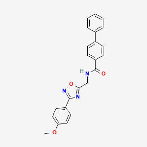 molecular formula C23H19N3O3 B4244140 N-{[3-(4-METHOXYPHENYL)-1,2,4-OXADIAZOL-5-YL]METHYL}-[1,1'-BIPHENYL]-4-CARBOXAMIDE 