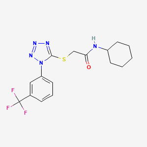 molecular formula C16H18F3N5OS B4244150 N-cyclohexyl-2-({1-[3-(trifluoromethyl)phenyl]-1H-tetrazol-5-yl}thio)acetamide 