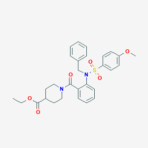 molecular formula C29H32N2O6S B424416 Ethyl 1-(2-{benzyl[(4-methoxyphenyl)sulfonyl]amino}benzoyl)-4-piperidinecarboxylate 