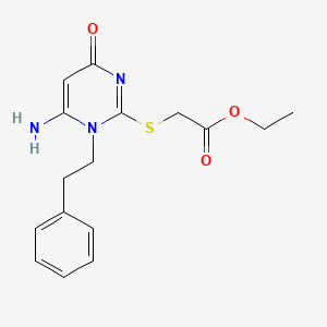 ETHYL 2-{[6-AMINO-4-OXO-1-(2-PHENYLETHYL)-1,4-DIHYDROPYRIMIDIN-2-YL]SULFANYL}ACETATE