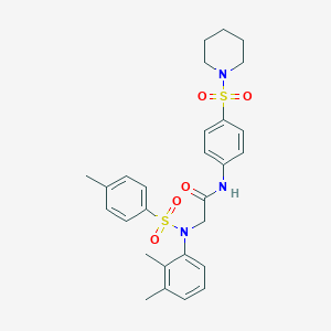 molecular formula C28H33N3O5S2 B424418 2-{2,3-dimethyl[(4-methylphenyl)sulfonyl]anilino}-N-[4-(piperidin-1-ylsulfonyl)phenyl]acetamide 