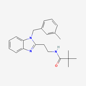 2,2-dimethyl-N-(2-{1-[(3-methylphenyl)methyl]-1H-1,3-benzodiazol-2-yl}ethyl)propanamide