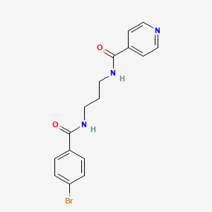 molecular formula C16H16BrN3O2 B4244192 N-(3-{[(4-bromophenyl)carbonyl]amino}propyl)pyridine-4-carboxamide 