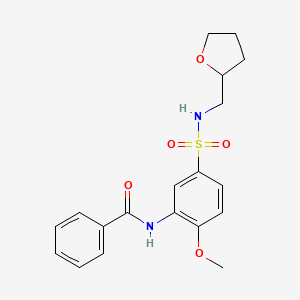 N-[2-methoxy-5-(oxolan-2-ylmethylsulfamoyl)phenyl]benzamide