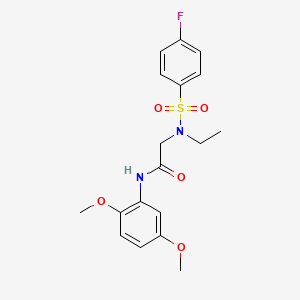 N-(2,5-dimethoxyphenyl)-2-[ethyl-(4-fluorophenyl)sulfonylamino]acetamide