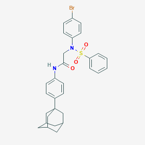 molecular formula C30H31BrN2O3S B424422 N-[4-(1-adamantyl)phenyl]-2-[4-bromo(phenylsulfonyl)anilino]acetamide 