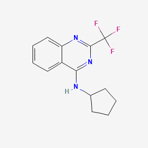 molecular formula C14H14F3N3 B4244233 N-cyclopentyl-2-(trifluoromethyl)-4-quinazolinamine 