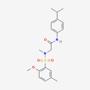 molecular formula C20H26N2O4S B4244241 N~1~-(4-isopropylphenyl)-N~2~-[(2-methoxy-5-methylphenyl)sulfonyl]-N~2~-methylglycinamide 