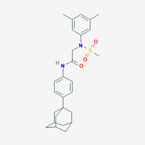 molecular formula C27H34N2O3S B424426 N-[4-(1-adamantyl)phenyl]-2-[3,5-dimethyl(methylsulfonyl)anilino]acetamide 