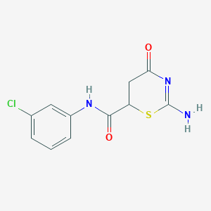 molecular formula C11H10ClN3O2S B4244261 2-amino-N-(3-chlorophenyl)-4-oxo-5,6-dihydro-4H-1,3-thiazine-6-carboxamide 