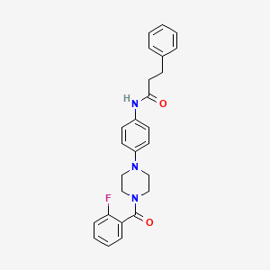 N-[4-[4-(2-fluorobenzoyl)piperazin-1-yl]phenyl]-3-phenylpropanamide