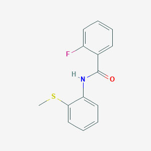 molecular formula C14H12FNOS B4244294 2-fluoro-N-[2-(methylthio)phenyl]benzamide 